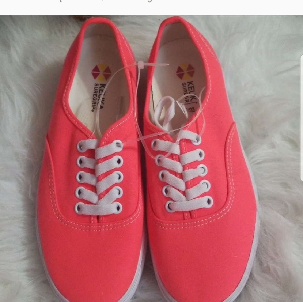 Cute neon orange sneakers